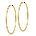thumbnail image 2 of 14K Yellow Gold Polished Round Endless 2mm Hoop Earrings, 2 of 6