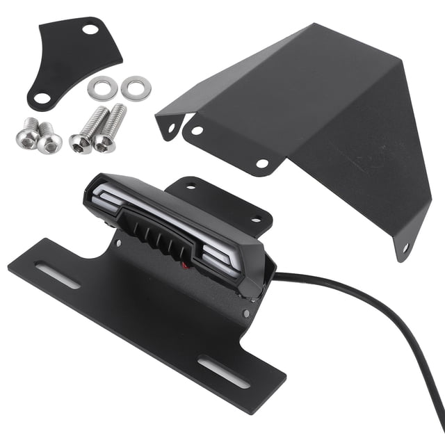 Oubit Support de Plaque d'Immatriculation Arrière, Support de Plaque d'Immatriculation pour Moto, Feu Arrière à LED, Support de Plaque d'Immatriculation pour Moto, Design Convivial