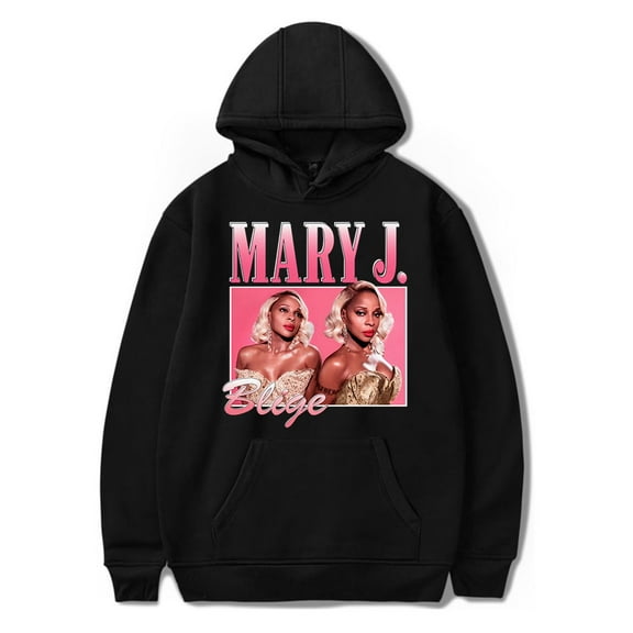 Mary J. Blige Logo Print Hoodie Women Man Fashion Casual Long Sleeve Sweatshirt