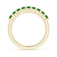 thumbnail image 2 of ANGARA Natural Square Emerald Semi Eternity Classic Wedding Ring in 14K Yellow Gold for Women (Size-2.6mm) | May Birthstone, Birthday, Anniversary, Jewelry Gift for Women | Natural Emerald Ring, 2 of 9