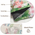 thumbnail image 6 of Round Area Rug 3 Ft, Easter Washable Non-Slip Circle Carpet for Living Room/Bedroom, Spring Bunny Botanical Flowers Herbs Eggs Plaid Low-Profile Small Floor Mats Collection Rugs for Indoor, 6 of 7