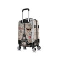 thumbnail image 3 of InUSA Print 20" Hardside Checked Luggage with Spinner Wheels, Handle and Trolley, Paris, 3 of 7