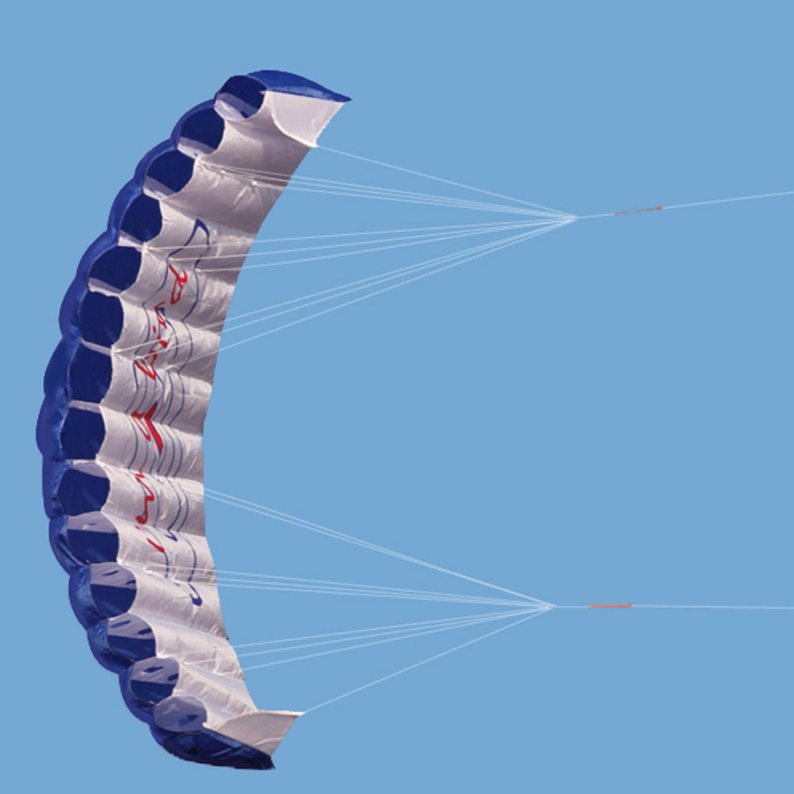 High Level Parafoil Parachute Double Kiteboard Kite Trainer Trick Kite Parafoil , Blue