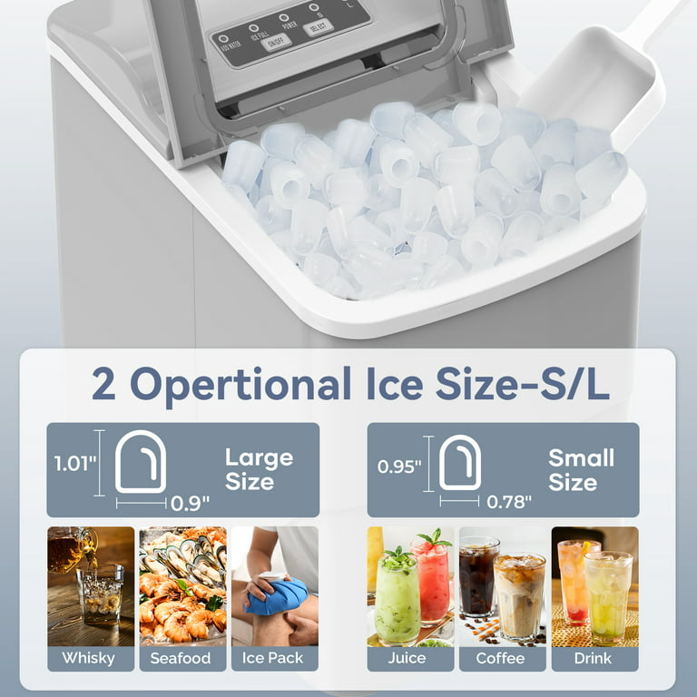 Kndko Ice Maker 45Lbs,2-Way Add Water,Self Cleaning Ice Makers  Countertop,Home Ice Machine,Ice Size Control,24H Timer,Countertop Ice Maker  for Home Bar RV,Stain… in 2023