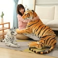 thumbnail image 3 of Giant Real Life Tiger Plush Toys Stuffed Soft Wild Animals Simulation White Tiger Jaguar Doll Children Kids Birthday Gifts Decor, 3 of 8