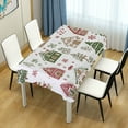 thumbnail image 4 of Yayeee Tablecloths 60" x 60" Rectangle Wrinkle Resistant Party Table Cover, Brown Christmas House, 4 of 8