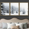 thumbnail image 3 of wall26 Framed Canvas Print Wall Art Set Duotone Winter Snow Forest Trees Nature Wilderness Photography Realism Rustic Landscape Colorful Cool for Living Room, Bedroom, Office - 16"x24"x3 Na, 3 of 5
