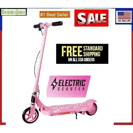Electric &Amp; Kick 2-In-1 Scooter Max Speed 8 Mph 12V Batt Kids Girls Ages 8+ Pink