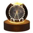 thumbnail image 1 of Glowing Crystal Ball Night Light Solid Wood Base Luminous Planetary Galaxy USB Power Bedside Light Christmas Kid Gift Night Lamp, 1 of 5