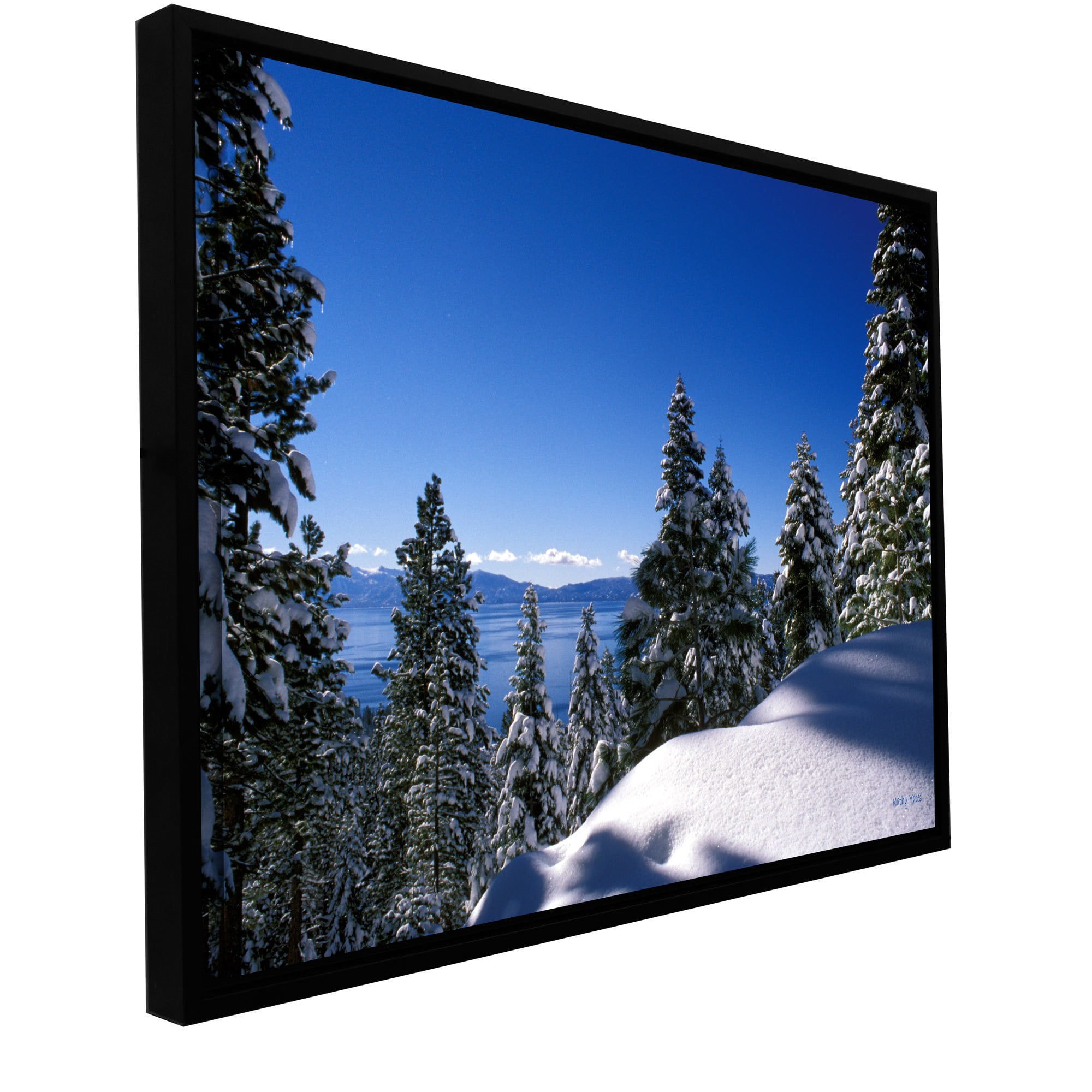 Kathy Yates "Lake Tahoe In Winter" Floater-Framed Gallery-Wrapped Canvas