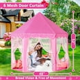 thumbnail image 2 of SISTICKER Princess Kids Tent for Girls, Large Fairy Playhouse with Star Lights, 2 of 7