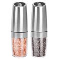 thumbnail image 1 of Graflsoa Gravity-Sensing Electric Spice Grinder Set - Adjustable Stainless Steel Pepper Mill with LED Light, Dual Pack for Kitchen & Outdoor Use (Batteries Not Included), 1 of 6