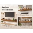 thumbnail image 6 of 74.8" Wood Fireplace Mantel Shelf, Wall Mounted Floating Shelves, Rustic Brown (Set of 3), 6 of 6