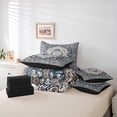 thumbnail image 6 of jejeloiu Vinatge Floral 7-Piece Twin Bedding Sets,Boho Bohemian Theme Bedding Comforter Set,Deepblue Brown Sheet Sets For Men Women,Ultra Soft Home Decor Reversible, 6 of 8