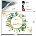 thumbnail image 2 of Greenery God Bless Backdrop for Baptism First Holy Communion Baby Shower Decorations Background Gold Glitters Eucalyptus Green Leaves Gender Neutral God Bless Party Photoshoot (7x5ft), 2 of 6