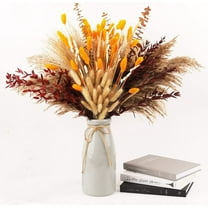 Fall Decor Autumn Decorations for Home Thanksgiving Table Boho Flowers Orange Pampas Grass Fluffy Dried Flower Bouquet Dry Pompas