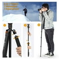 thumbnail image 5 of TARION Camera Tripod Monopod 61in with Panorama Ball Head Aluminium Travel Tripod for DSLR Mirrorless Cameras Support Macro Shots Counter Weight 13lb Payload Lightweight 16.9" Foldable Size, 5 of 8