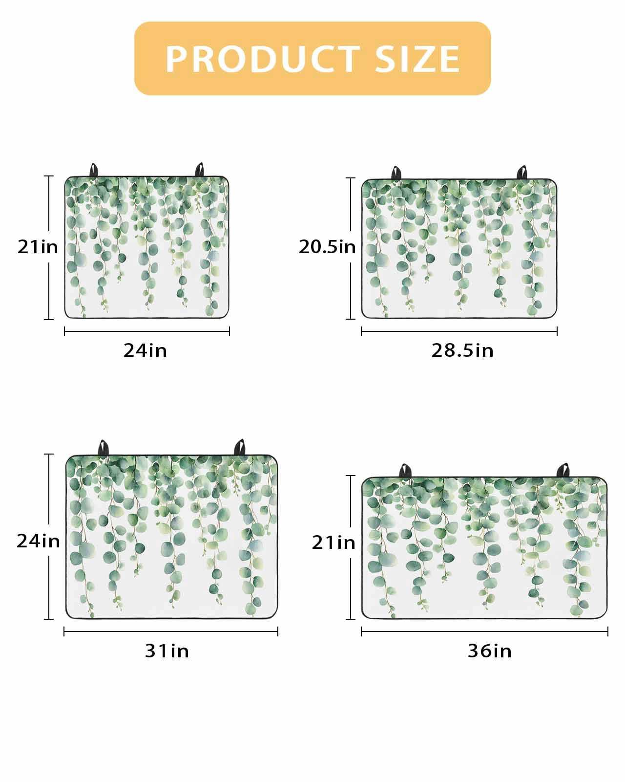 nqOlkjepod Large Induction Cooktop Protector Mat 24"x21", Spring Eucalyptus Leaf Stove Top Covers for Electric Stove, Simple Botanical Branches Vines Stove Burner Cover Mats, Glass Top Stove Cover
