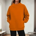thumbnail image 2 of Women's Hoodless Solid Color Pullover Sweater with Side Pocket Long Sleeve Crewneck Soft Comfortable Casual Wear for Everyday Outfits Womens Casual Pullover Tops Long Sleeves Casual Shirts, 2 of 5