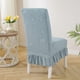 thumbnail image 5 of Funda para Silla de Punto Elástico, Protector para Silla de Comedor Engrosado, Cubre Asiento y Respaldo con Cintas, 58x45 cm / 22.83x17.72 pulgadas, Material de Pelusa para Hogar, Oficina, 5 of 6