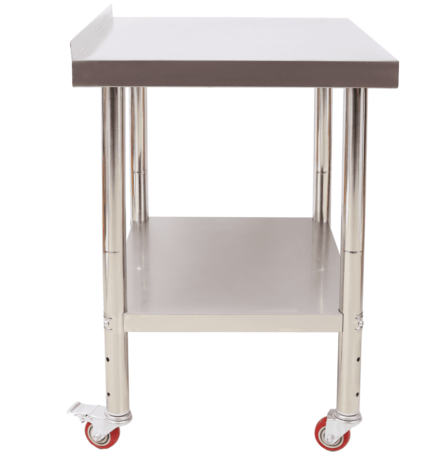 Stainless-Steel Heavy-Duty Prep Table, 440lbs Capacity w/Backsplash Casters