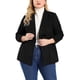 thumbnail image 1 of Women's Plus Size Jacket Drop Shoulder Moto Stretch Long Sleeves Drape Suede Cardigans Black 3X, 1 of 7