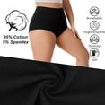 thumbnail image 3 of Sunm Boutique Plus Size Women’s Cotton High Waisted Underwear, 5-Pack Full Coverage Briefs, Tummy Control Breathable Panties, 3 of 8