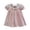 Pink, variant on REDARER Girls Striped Puff Sleeve Dress with Embroidered Bow Collar Casual Summer Everyday Outfit,5-6 Years