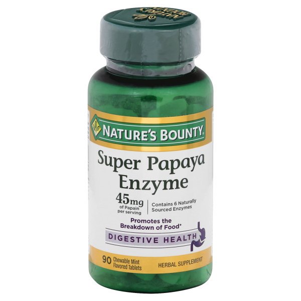 Super Papaya Enzyme by Nature's Bounty, Herbal Supplement, Supports