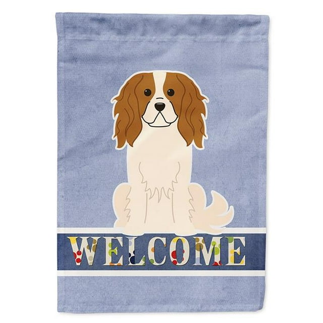 Carolines Treasures BB5639CHF Cavalier Spaniel Welcome Flag Canvas House Size