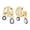 Vermeil, variant on Dangle Drop Earrings for Women 1.00 Carat (ctw) Pear and Round Cut Lab Grown Diamond Two Tone Half Huggie Earring in 14K White Gold Plated 925 Sterling Silver Jewelry Gift for Her