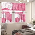 thumbnail image 4 of 3PCS Valentine''s Day Kitchen Window Curtain Set with 24" Length Tiers and Valance Rod Pocket Cafe Curtains Pink Rose Window Curtains Treatment, Home Collection, 4 of 5
