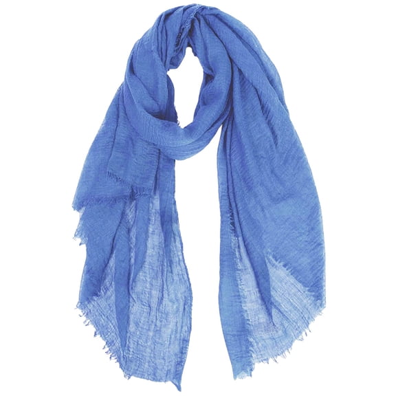 HJYCHN Scarf for Women Women Solid Crinkle Soft Scarf Fringed Long Edges Women's Fashion Scarves Sky Blue One Size