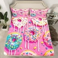 thumbnail image 2 of Feelyou Pink Donut Kids Full Size Sheets, Cartoon Dessert Party Bed Sheets, 4-Piece, 2 of 7