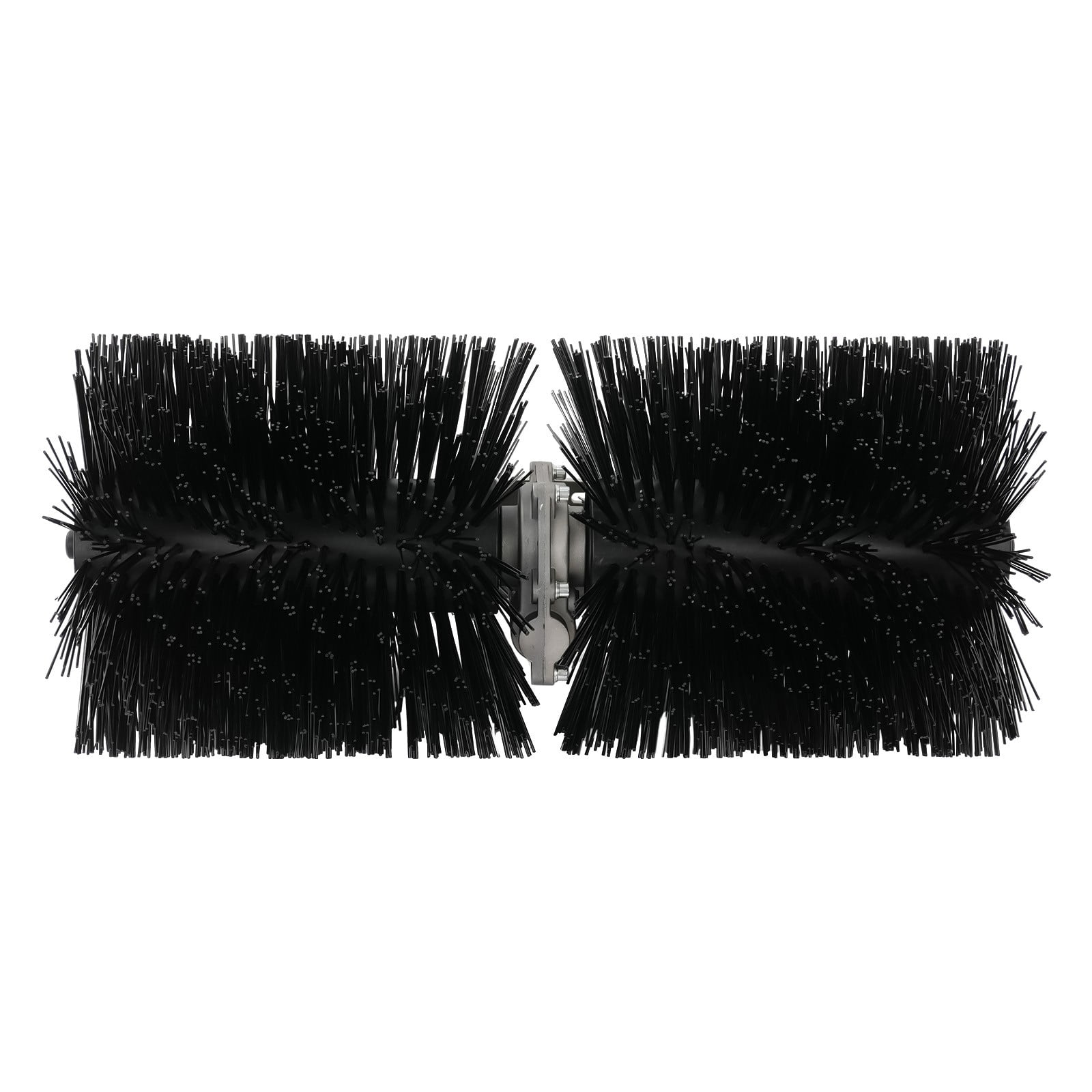 Black Lawn Mower Sweeper Head, Power Broom Attachment - 9-Tooth Quick Install Sweeper Brush for Driveway Walkway - Nylon Bristles Spiral Design Snow Removal Tool, Lawn Mower Attachment