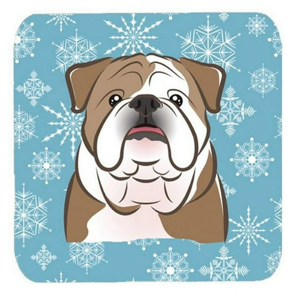 Snowflake English Bulldog Foam Coasters, Set Of 4