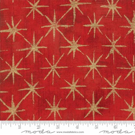 Clearance Sale~Grunge Seeing Stars Metallic/Cherry Red Cotton Fabric by Moda - 0 ...