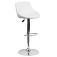 thumbnail image 2 of Flash Furniture Dale Contemporary White Vinyl Bucket Seat Adjustable Height Barstool with Diamond Pattern Back and Chrome Base, 2 of 12