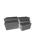thumbnail image 2 of Jessar - Ensemble de 5 Paniers de Rangement en Tissu avec Couvercles Rabattables, Gris, 2 of 2