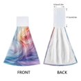 thumbnail image 3 of Haosy 2 Pack Kitchen Wash Cloths with Hanging Loops Absorbent Absorbent Quick Drying Hand Towels, Dreamlike Colorful Light Shadow, 3 of 7