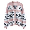 thumbnail image 4 of Unir Cardigan Sweaters For Women Boho Geometric Jacquard Open Front Oversized Knit Sweater Outerwear Long Sleeve Casual Coat 1‑Pack S‑XL Plus Size Friendly, 4 of 7