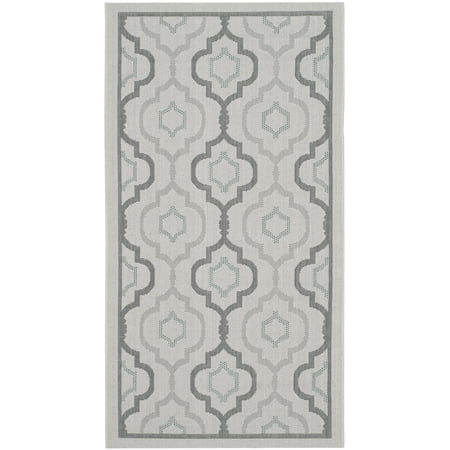 Safavieh Courtyard Bayon Geometric Indoor/Outdoor Area Rug, Light Gray/Anthracite, 2'7" x 5'