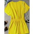 thumbnail image 5 of Womens Spring Summer Romper V‑Neck Bat Sleeve High Waist Casual Short One Piece Jumpsuit Alternative Yellow XL, 5 of 6