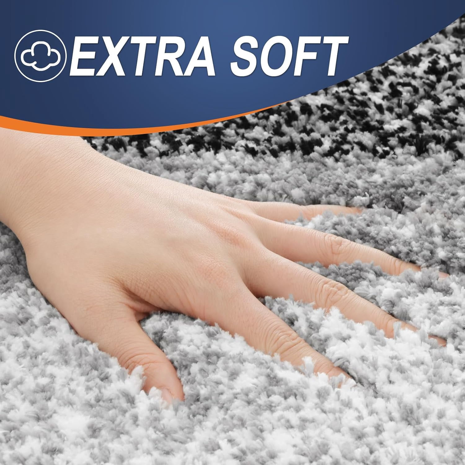 Buganda Microfiber Bathroom Rugs, 20"x30" Black Luxury Extra Soft and Absorbent Bath Mat, Non-Slip Plush Bath Carpet