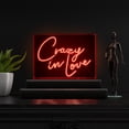 thumbnail image 5 of Crazy In Love 14" X 10" Contemporary Glam Acrylic Box USB Operated LED Neon Light, Red, 5 of 7