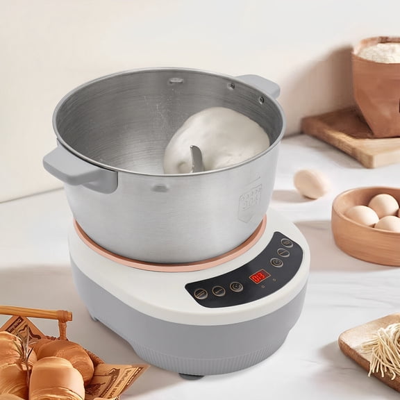 5L 200W Dough Kneading Machine, 169Oz Capacity with Timer & Fermentation Function, Stainless Steel, for Commercial and Home Use