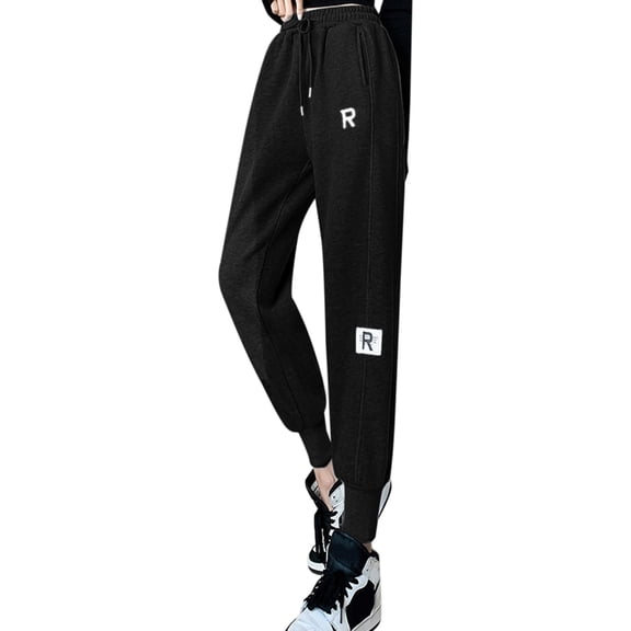 Aayomet Womens Work Pants Women's Cinch Bottom Sweatpants High Waisted Joggers Lounge Pants with Pockets,Black XL