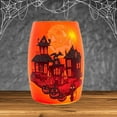 thumbnail image 2 of Stony Creek 5.50In Spooky Neighborhood Pre-Lit Small Vase, Glass, Halloween Haunted House Moon Snh3301, 2 of 4