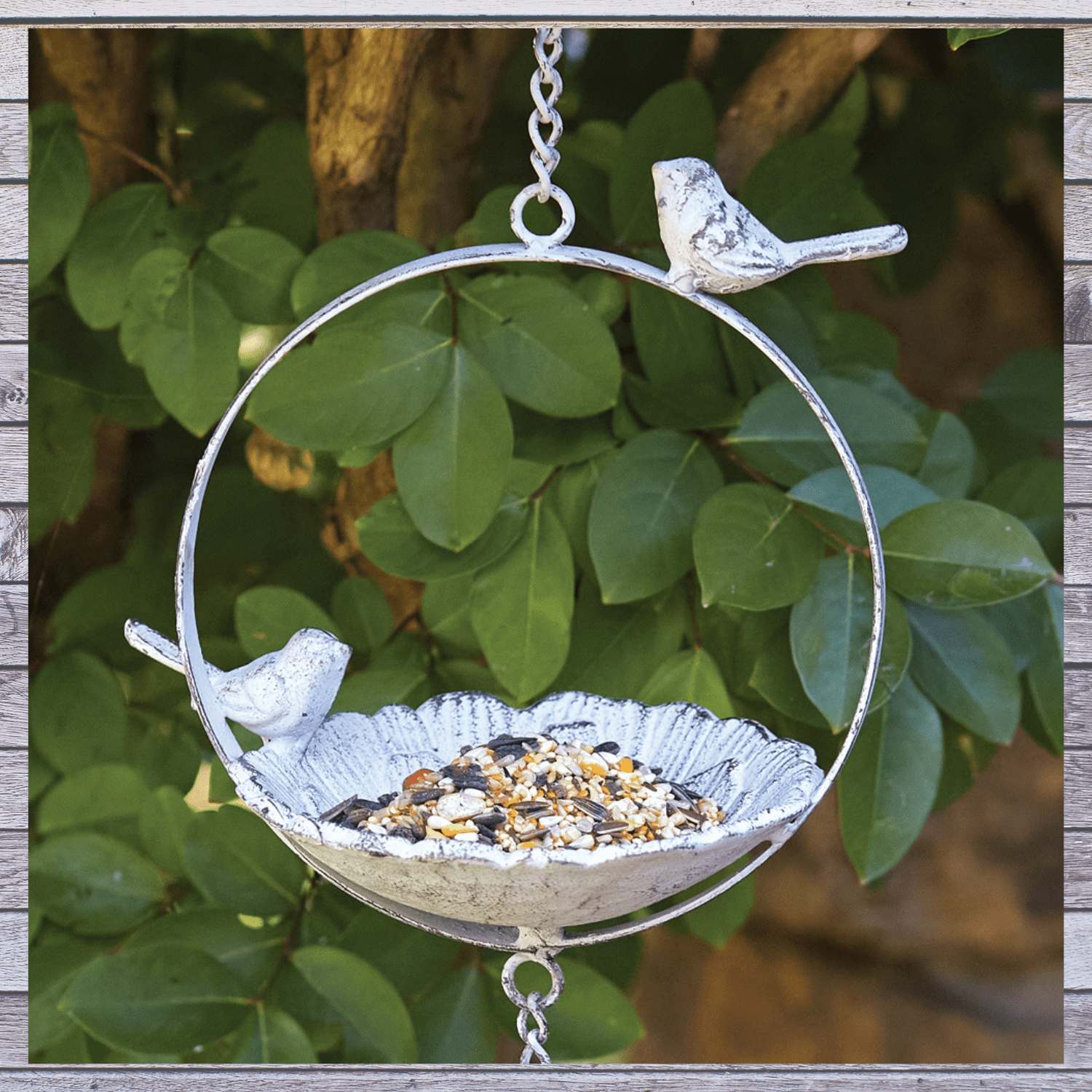Hanging Double Bird Feeder - Outdoor Hanging Hook Bird Feeder Pole Garden Decor