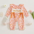 thumbnail image 2 of Wonitaaizi Newborn Baby Girl Halloween Outfit Pumpkin Jumpsuit Romper Sleeve Bodysuit Long Overalls (0-3 Months,Pink), 2 of 4